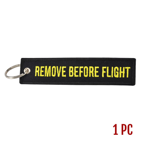 Remove Before Flight Black&Yellow Keytag