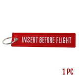 Insert Before Flight Red Keytag