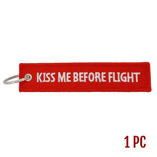 Kiss Me Before Flight Red Keytag