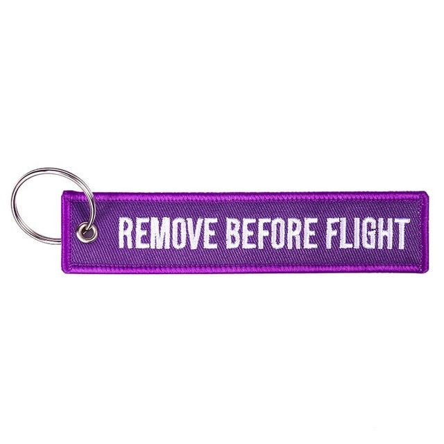 Remove Before Flight Violet Keytag