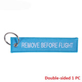 Remove Before Flight Lightblue Keytag