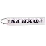Insert Before Flight White Keytag