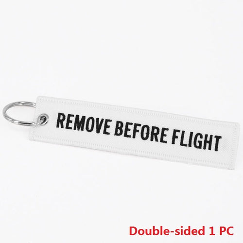 Remove Before Flight White Keytag
