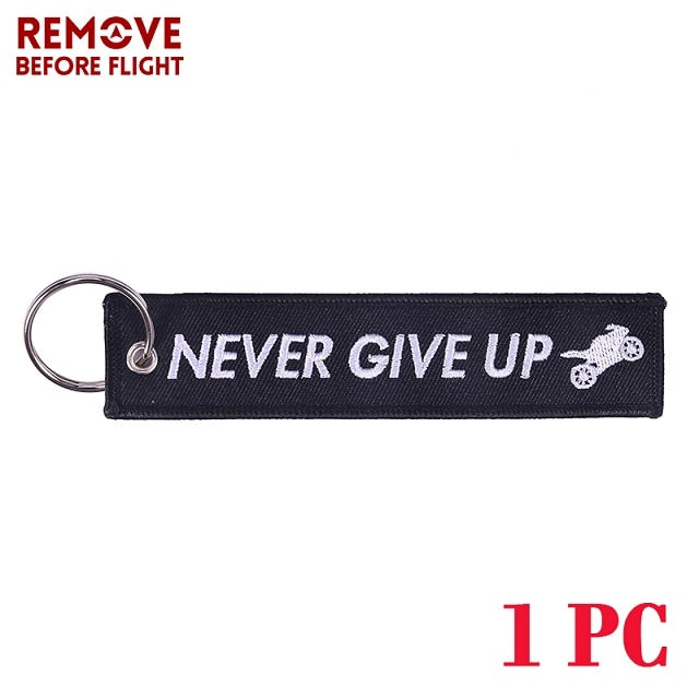 Never Give Up Keytag