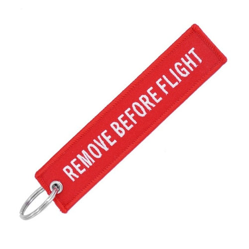 Remove Before Flight Key Chain Red Embroidery customize Keychain Keyring For Aviation Gifts Key Fob Key Tags Label sleutelhanger
