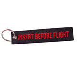 Insert Before Flight Black&Red Keytag